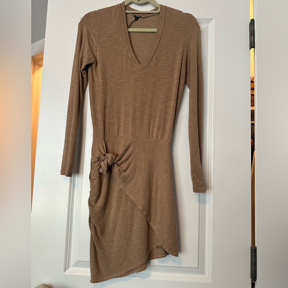 Revolve Monrow Tan Long Sleeve Dress